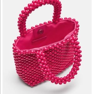 Zara Mini Pink Beaded Statement Bag